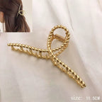 Simple Metal Hollow Out Geometric Hair Claw Ladies Elegant Hair Accessories Cross Crab Bath Clip for Women Fashion Girl Headwear