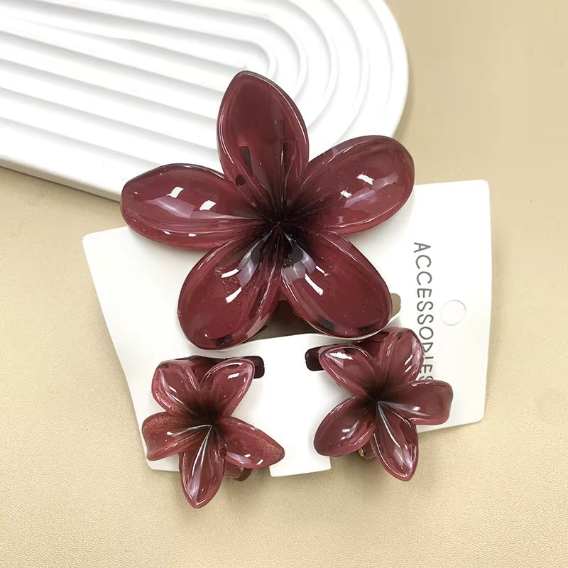 Summer Hawaiian Flower Hair Claw Clip