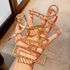 Simple Metal Hollow Out Geometric Hair Claw Ladies Elegant Hair Accessories Cross Crab Bath Clip for Women Fashion Girl Headwear