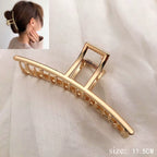 Simple Metal Hollow Out Geometric Hair Claw Ladies Elegant Hair Accessories Cross Crab Bath Clip for Women Fashion Girl Headwear