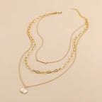 Vintage Gold Plated round Coin Pendant Neckalce for Women Multi-Layer Chain Choker Necklaces Femme Collares Punk Jewelry