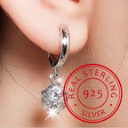 Zircon 925 Sterling Silver Ladies`Stud Earrings 