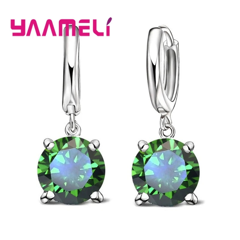 Real 925 Pure Sterling Silver Plated Dangle Earrings