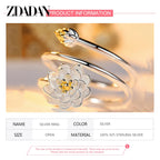 925 Sterling Silver Charm Lotus Ring for Women
