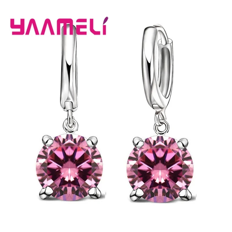 Real 925 Pure Sterling Silver Plated Dangle Earrings