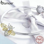 925 Sterling Silver Crystal Bee Beads Charms