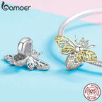 925 Sterling Silver Crystal Bee Beads Charms