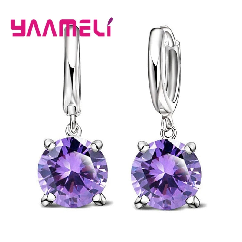 Real 925 Pure Sterling Silver Plated Dangle Earrings