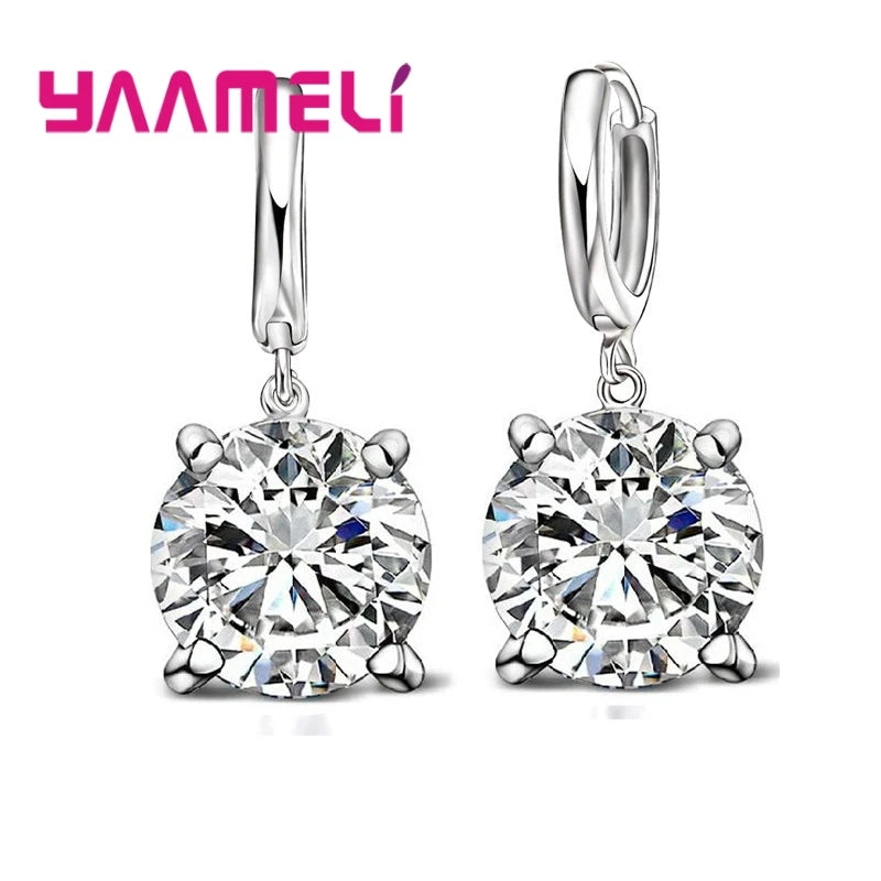 Real 925 Pure Sterling Silver Plated Dangle Earrings