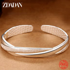 925 Silver Scrub Open Bangle for Women