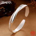 925 Silver Scrub Open Bangle for Women