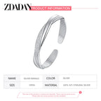 925 Silver Scrub Open Bangle for Women