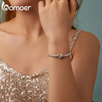 925 Sterling Silver Starburst 3Mm Snake Chain Charm Bracelet for Women