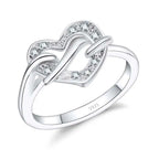 Love Heart with Spiral 925 Sterling Silver Color Rings
