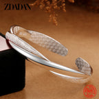 925 Silver Scrub Open Bangle for Women