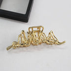 Simple Metal Hollow Out Geometric Hair Claw Ladies Elegant Hair Accessories Cross Crab Bath Clip for Women Fashion Girl Headwear