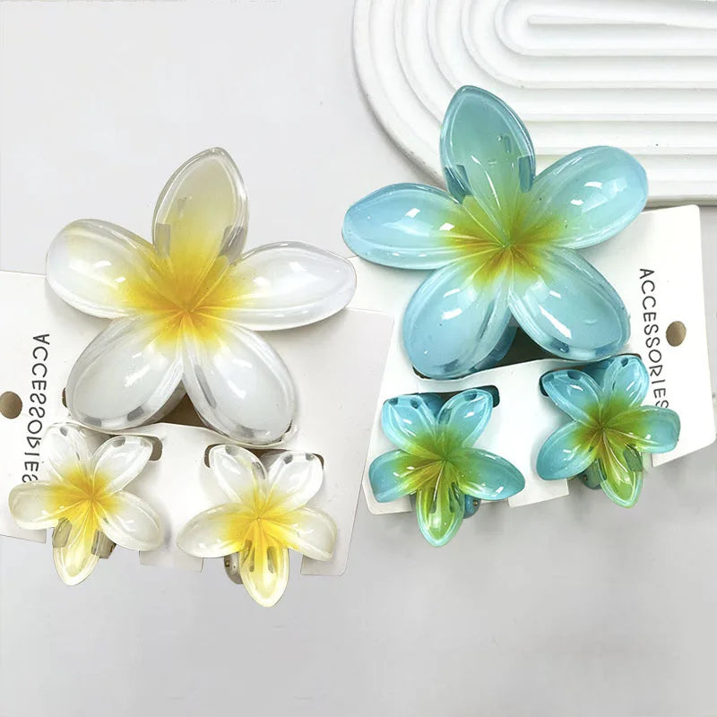 Summer Hawaiian Flower Hair Claw Clip