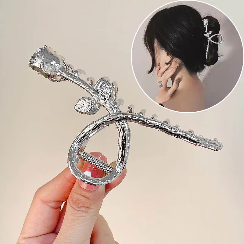 Simple Metal Hollow Out Geometric Hair Claw Ladies Elegant Hair Accessories Cross Crab Bath Clip for Women Fashion Girl Headwear