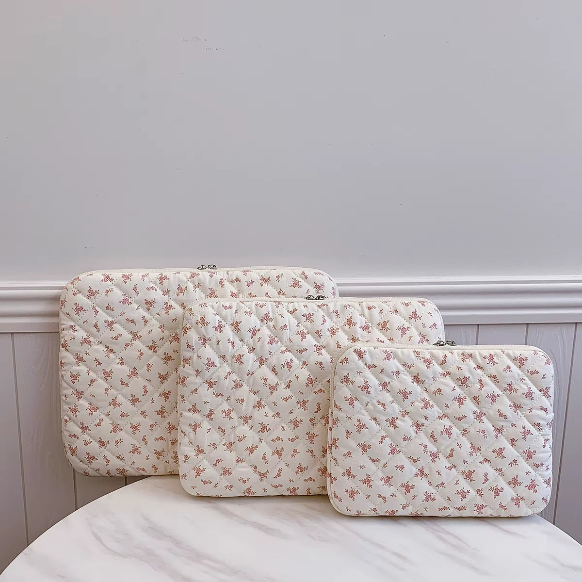 Flower Print Quilted Laptop Bag 11  - 14 Inch/15 Inch Computer Bag Protection Case Laptop Sleeve Computer Case Bag
