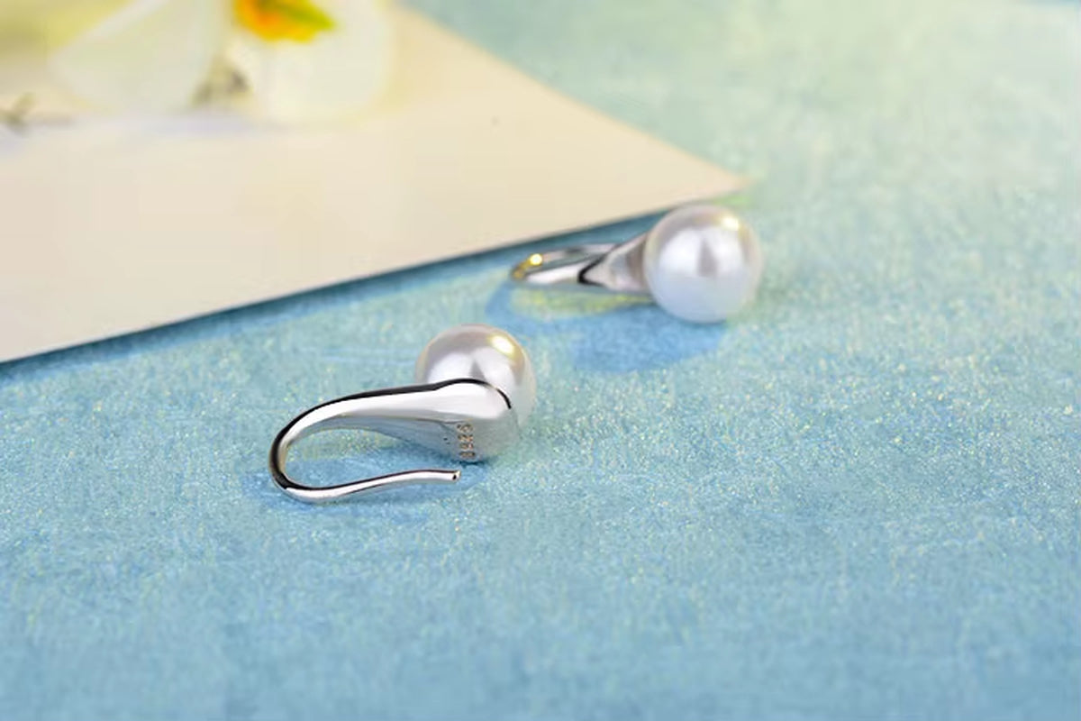 Pearl Hook Dangle Earring Brincos De Prata